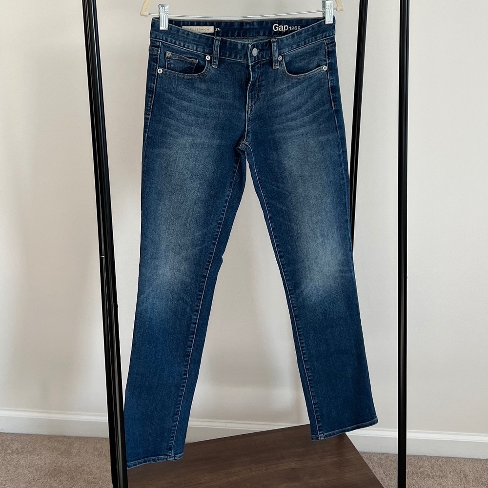 Gap Real Straight Jeans Blue Medium Wash Size 27 R